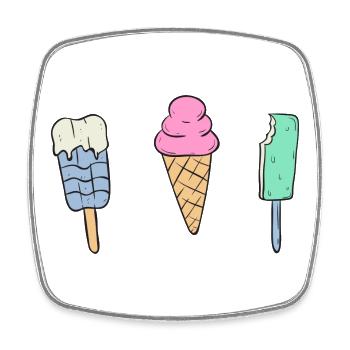 Süßes Eis - Viereckiger Kühlschrankmagnet - Weiß - Vorne