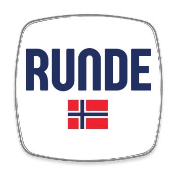 Runde Norwegen Flagge - Viereckiger Kühlschrankmagnet - Weiß - Vorne