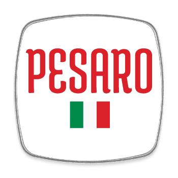 PESARO Italy Flag - Square fridge magnet - white - Front