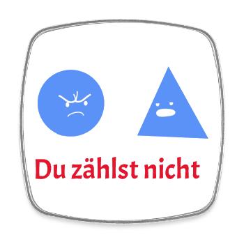Du zählst nicht: Geometrie-Humor - Viereckiger Kühlschrankmagnet - Weiß - Vorne