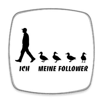 Ich Meine Follower Ente Züchter Landwirt Bauer - Viereckiger Kühlschrankmagnet - Weiß - Vorne