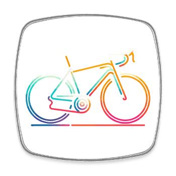 Vibrant Cycling Line Art - Square fridge magnet - white - Front