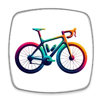 Lebendiger Regenbogen Radfahren Illustration - Viereckiger Kühlschrankmagnet - Weiß - Vorne