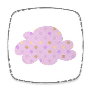 Cloud Dots Dots Nursery Weather Pink Girl - Square fridge magnet - white - Front