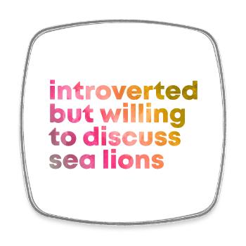 Sea Lion Sea Lion Sea Lion - Square fridge magnet - white - Front