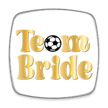 ÉQUIPE DE FOOTBALL BRIDE SOCCER - FOOTBALL - Magnet carré - blanc - Devant