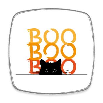 Halloween schwarze Katze boo lustiges shirt - Viereckiger Kühlschrankmagnet - Weiß - Vorne