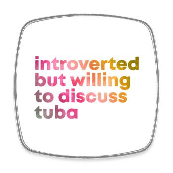 Tuba - Square fridge magnet - white - Front
