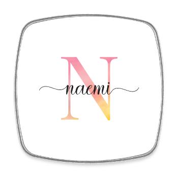 N | Monogramm | Name | Naemi |Watercolor - Viereckiger Kühlschrankmagnet - Weiß - Vorne