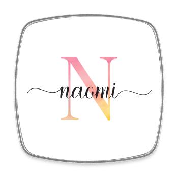 N | Monogramm | Name | Naomi |Watercolor - Viereckiger Kühlschrankmagnet - Weiß - Vorne