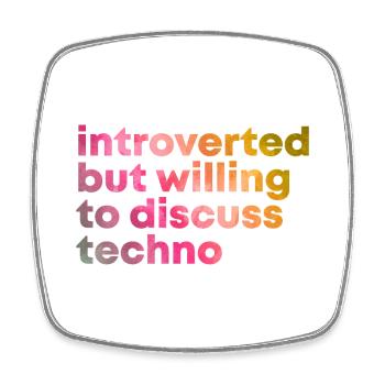 Techno - Viereckiger Kühlschrankmagnet - Weiß - Vorne