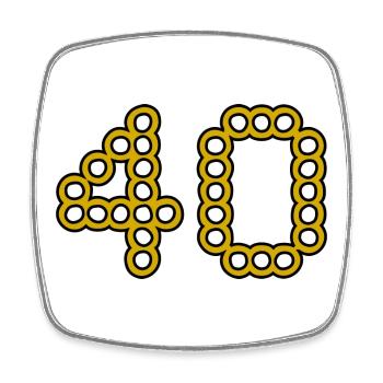 40. 40 YEARS. 40th ANNIVERSARY. 40 YEARS ANNIVERSARY. - Square fridge magnet - white - Front
