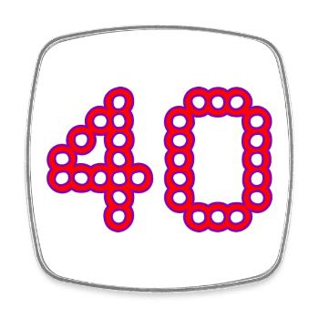 40. 40 ANS. 40e ANNIVERSAIRE. ANNIVERSAIRE 40 ANS. - Magnet carré - blanc - Devant
