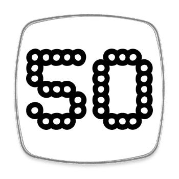 50. 50 ANS. 50e ANNIVERSAIRE. ANNIVERSAIRE 50 ANS. - Magnet carré - blanc - Devant