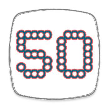 50. 50 YEARS. 50th ANNIVERSARY. 50 YEARS ANNIVERSARY. - Square fridge magnet - white - Front