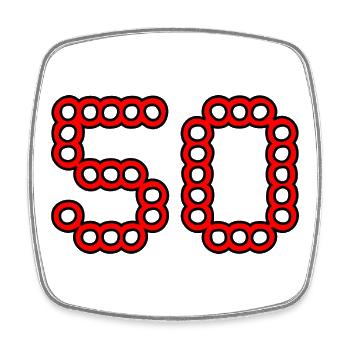 50. 50 JAHRE. 50-JÄHRIGES JUBILÄUM. 50-JÄHRIGES JUBILÄUM. - Viereckiger Kühlschrankmagnet - Weiß - Vorne
