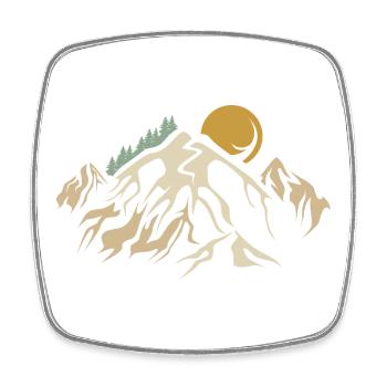 retro Berge Landschaft Natur vintage Berg wandern - Viereckiger Kühlschrankmagnet - Weiß - Vorne