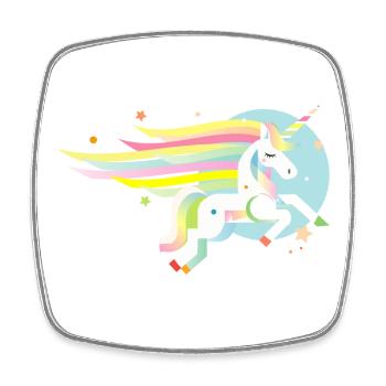 Delicate unicorn in pastel-dreamy & magical - Square fridge magnet - white - Front