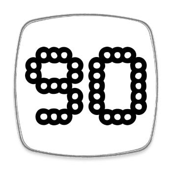 90. 90 YEARS. 90th ANNIVERSARY. 90 YEARS ANNIVERSARY. - Square fridge magnet - white - Front