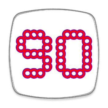 90. 90 YEARS. 90th ANNIVERSARY. 90 YEARS ANNIVERSARY. - Square fridge magnet - white - Front