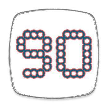90. 90 YEARS. 90th ANNIVERSARY. 90 YEARS ANNIVERSARY. - Square fridge magnet - white - Front