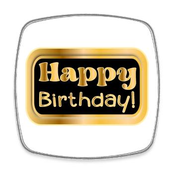HAPPY BIRTHDAY WISHES - CONGRATULATIONS - Square fridge magnet - white - Front