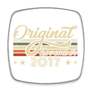 November 2017 Geburtstagsgeschenk November 2017 - Viereckiger Kühlschrankmagnet - Weiß - Vorne
