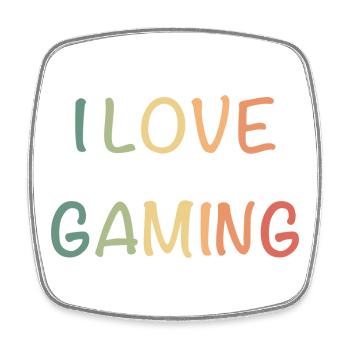 I Love Gaming Wasserfarben - Viereckiger Kühlschrankmagnet - Weiß - Vorne
