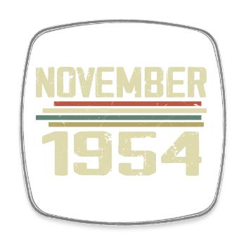 Millésime Novembre 1954 vintage rétro Novembre 1954 - Magnet carré - blanc - Devant