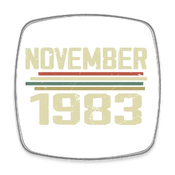 Vintage November 1983 vintage retro November 1983 - Square fridge magnet - white - Front