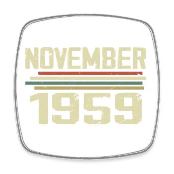 Millésime Novembre 1959 Vintage Rétro Novembre 1959 - Magnet carré - blanc - Devant