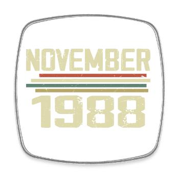 Millésime Novembre 1988 Vintage Rétro Novembre 1988 - Magnet carré - blanc - Devant