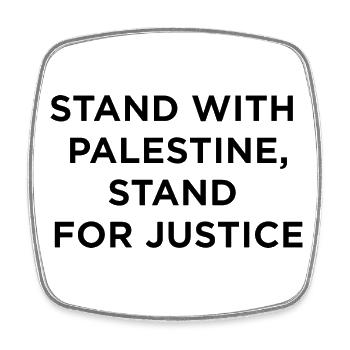 Stand with Palestine – End Injustice Now - Square fridge magnet - white - Front