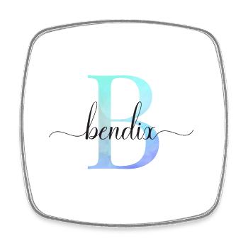 B| Monogramm | Name | Bendix | Watercolor - Viereckiger Kühlschrankmagnet - Weiß - Vorne