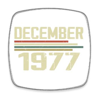 December 1977 Vintage Retro Birthday - Square fridge magnet - white - Front