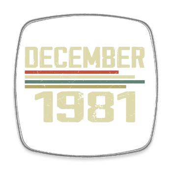 Décembre 1981 Vintage Vintage Rétro Anniversaire - Magnet carré - blanc - Devant