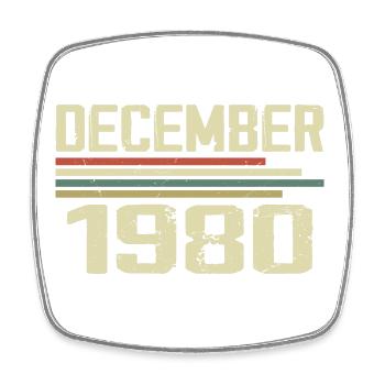Décembre 1980 Vintage Rétro Anniversaire - Magnet carré - blanc - Devant