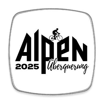 Alpenüberquerung Alpen Überquerung 2025 Rad - Viereckiger Kühlschrankmagnet - Weiß - Vorne