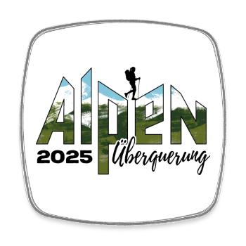 Alpenüberquerung Alpen Überquerung 2025 Wandern - Viereckiger Kühlschrankmagnet - Weiß - Vorne