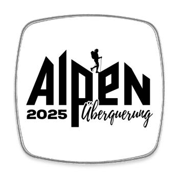 Alpenüberquerung Alpen Überquerung 2025 Wandern - Viereckiger Kühlschrankmagnet - Weiß - Vorne