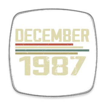 Décembre 1987 Vintage Rétro Anniversaire - Magnet carré - blanc - Devant