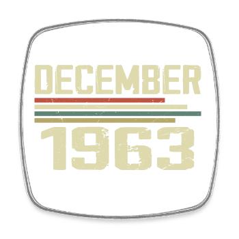 Dezember 1963 Jahrgang Vintage Retro Geburtstag - Viereckiger Kühlschrankmagnet - Weiß - Vorne