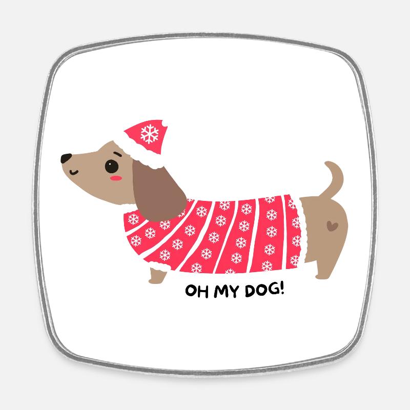 Oh my dog! - Square fridge magnet - white