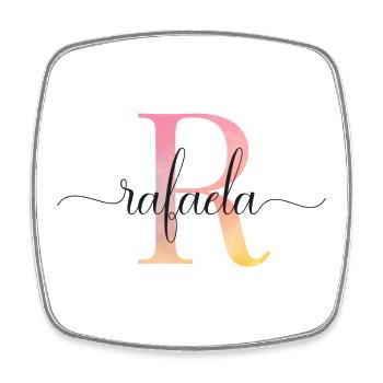 R | Monogramm | Name | Rafaela |Watercolor - Viereckiger Kühlschrankmagnet - Weiß - Vorne