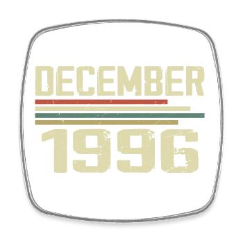 December 1996 Vintage Retro Birthday - Square fridge magnet - white - Front