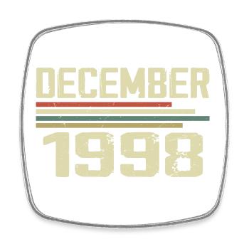 December 1998 Vintage Vintage Retro Birthday - Square fridge magnet - white - Front