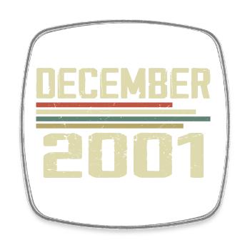 Décembre 2001 Vintage Vintage Rétro Anniversaire - Magnet carré - blanc - Devant