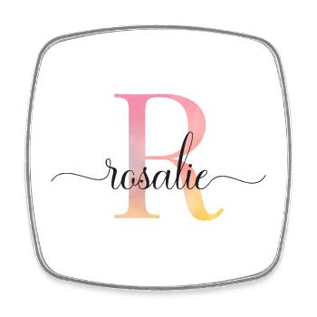 R | Monogramm | Name | Rosalie |Watercolor - Viereckiger Kühlschrankmagnet - Weiß - Vorne