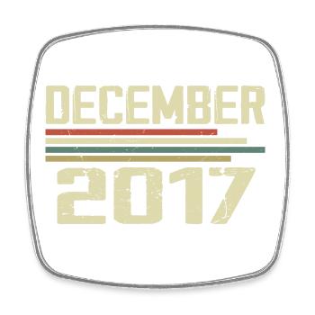 December 2017 Vintage Vintage Retro Birthday - Square fridge magnet - white - Front