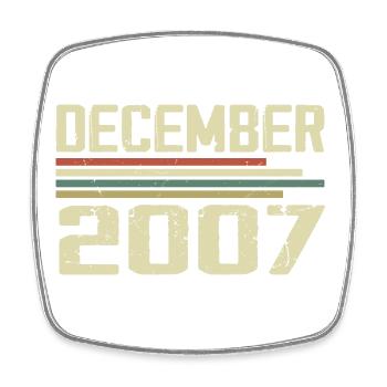 Dezember 2007 Jahrgang Vintage Retro Geburtstag - Viereckiger Kühlschrankmagnet - Weiß - Vorne